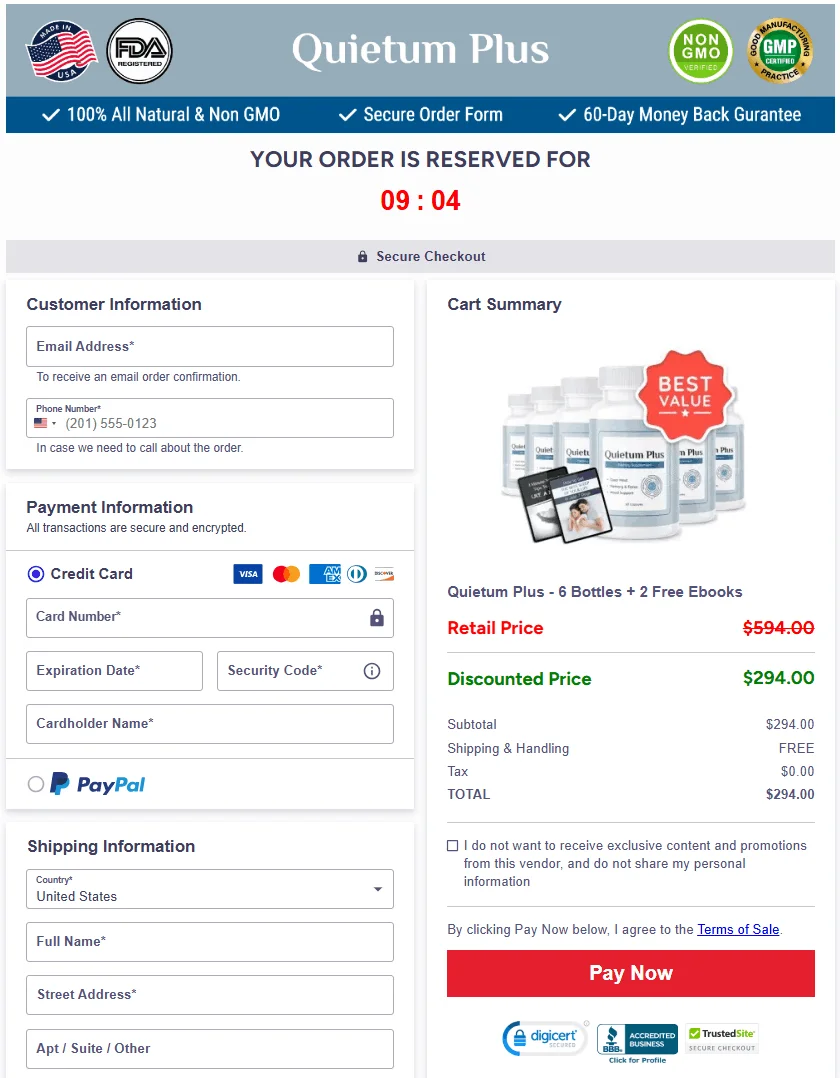 Quietum Plus Checkout